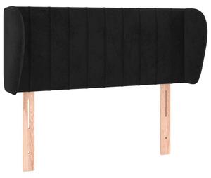 Testiera ad Orecchio Nera 93x23x78/88 cm in Velluto