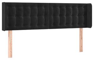 Testiera ad Orecchio Nera 147x16x78/88 cm in Velluto