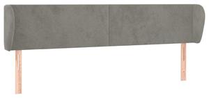 Testiera ad Orecchio Grigio Chiaro 183x23x78/88 cm in Velluto