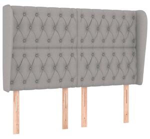 Testiera ad Orecchio Grigio Chiaro 163x23x118/128 cm in Tessuto