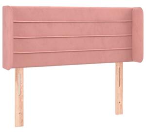 Testiera ad Orecchio Rosa 103x16x78/88 cm in Velluto