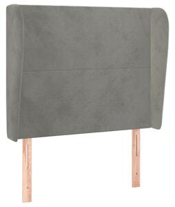 Testiera ad Orecchio Grigio Chiaro 93x23x118/128 cm in Velluto