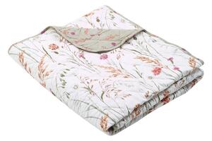 Copriletto verde e beige in cotone con rivestimento trapuntato 200x220 cm Grasmere Floral – Catherine Lansfield
