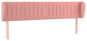 Testiera ad Orecchio Rosa 203x23x78/88 cm in Velluto