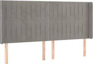 Testiera ad Orecchio Grigio Chiaro 163x16x118/128 cm in Velluto