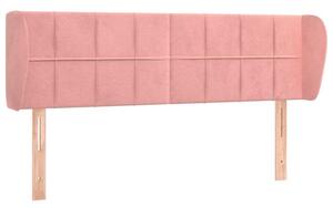 Testiera ad Orecchio Rosa 147x23x78/88 cm in Velluto