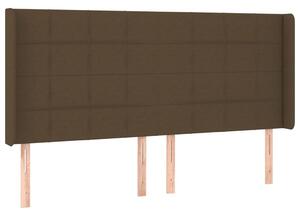 Testiera ad Orecchio Marrone Scuro 203x16x118/128 cm in Tessuto