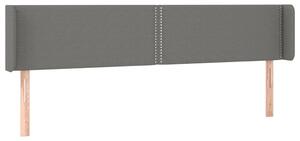 Testiera ad Orecchio Grigio Scuro 183x16x78/88 cm in Tessuto