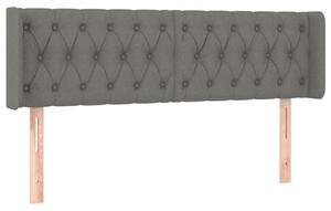Testiera ad Orecchio Grigio Scuro 147x16x78/88 cm in Tessuto