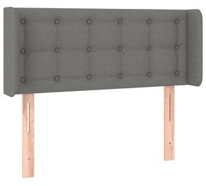 Testiera ad Orecchio Grigio Scuro 93x16x78/88 cm in Tessuto