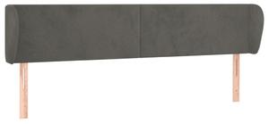 Testiera ad Orecchio Grigio Scuro 203x23x78/88 cm in Velluto
