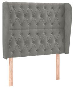 Testiera ad Orecchio Grigio Chiaro 93x23x118/128 cm in Velluto