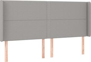 Testiera ad Orecchio Grigio Chiaro 203x16x118/128 cm in Tessuto