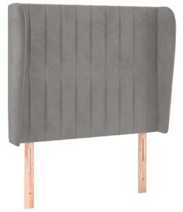 Testiera ad Orecchio Grigio Chiaro 93x23x118/128 cm in Velluto
