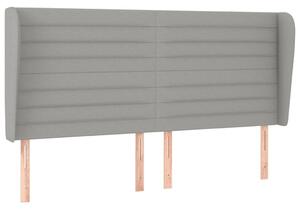Testiera ad Orecchio Grigio Chiaro 183x23x118/128 cm in Tessuto