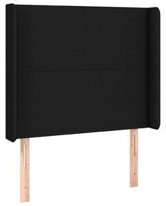 Testiera ad Orecchio Nera 103x16x118/128 cm in Tessuto