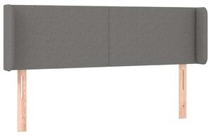 Testiera ad Orecchio Grigio Scuro 147x16x78/88 cm in Tessuto
