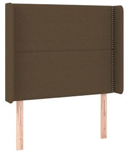 Testiera ad Orecchio Marrone Scuro 103x16x118/128 cm in Tessuto