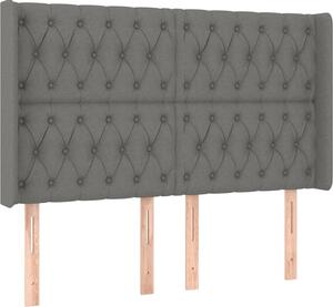 Testiera ad Orecchio GrigioScuro 163x16x118/128cm inTessuto