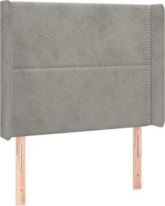 Testiera ad Orecchio Grigio Chiaro 103x16x118/128 cm in Velluto