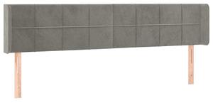 Testiera ad Orecchio Grigio Chiaro 163x16x78/88 cm in Velluto