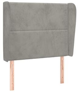 Testiera ad Orecchio Grigio Chiaro 103x23x118/128 cm in Velluto