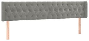 Testiera ad Orecchio Grigio Chiaro 203x16x78/88 cm in Velluto