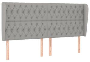 Testiera ad Orecchio Grigio Chiaro 183x23x118/128 cm in Tessuto
