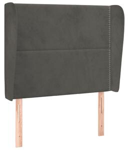 Testiera ad Orecchio GrigioScuro 103x23x118/128cm in Velluto