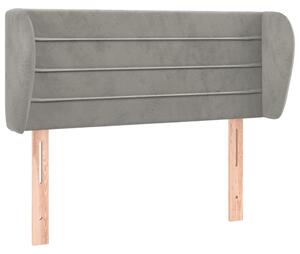 Testiera ad Orecchio Grigio Chiaro 103x23x78/88 cm in Velluto