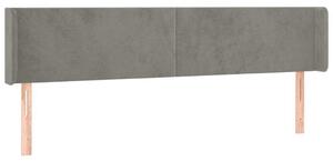Testiera ad Orecchio Grigio Chiaro 183x16x78/88 cm in Velluto