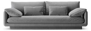 Divano in grigio chiaro con rivestimento in velluto 220 cm Torino – Micadoni