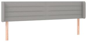 Testiera ad Orecchio Grigio Chiaro 163x16x78/88 cm in Tessuto