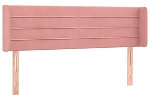 Testiera ad Orecchio Rosa 147x16x78/88 cm in Velluto