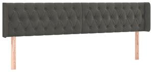 Testiera ad Orecchio Grigio Scuro 203x16x78/88 cm in Velluto
