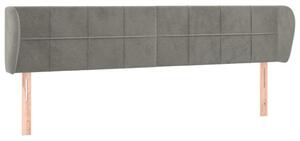 Testiera ad Orecchio Grigio Chiaro 163x23x78/88 cm in Velluto