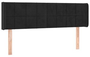 Testiera ad Orecchio Nera 147x16x78/88 cm in Velluto