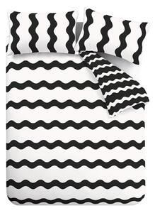 Set copripiumino e federa bianco e nero per letto singolo 135x200 cm Waves – Sassy B