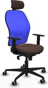 Sedia da ufficio con poggiatesta Piqueras y Crespo 1D036G2 Blu Marrone scuro