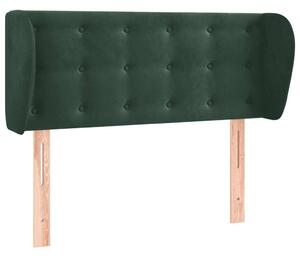 Testiera ad Orecchio Verde Scuro 103x23x78/88 cm in Velluto