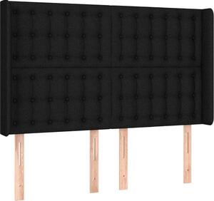 Testiera ad Orecchio Nera 147x16x118/128 cm in Tessuto