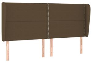 Testiera ad Orecchio Marrone Scuro 183x23x118/128 cm in Tessuto