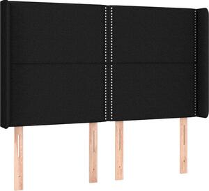 Testiera ad Orecchio Nera 147x16x118/128 cm in Tessuto