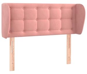 Testiera ad Orecchio Rosa 103x23x78/88 cm in Velluto