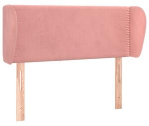 Testiera ad Orecchio Rosa 103x23x78/88 cm in Velluto