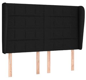 Testiera ad Orecchio Nera 147 x 23 x 118/128 cm in Tessuto
