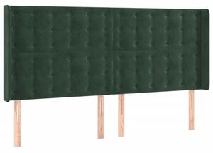 Testiera ad Orecchio Verde Scuro 203x16x118/128 cm in Velluto