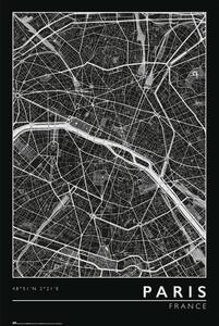 Posters, Stampe Paris - City Map, (61 x 91.5 cm)