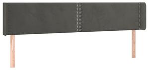 Testiera ad Orecchio Grigio Scuro 203x16x78/88 cm in Velluto