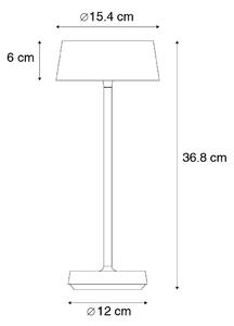 Lampada da tavolo per esterno bianca con LED con touch dimmer IP44 - Sammi